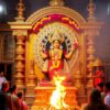 Durga Ashtami puja in Ayodhya with pandit performing rituals for Goddess Durga