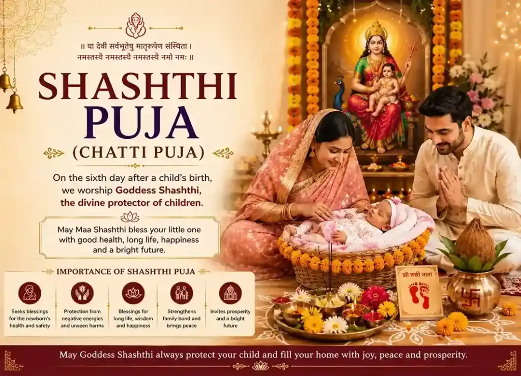 Shashthi Puja ceremony for newborn baby at home